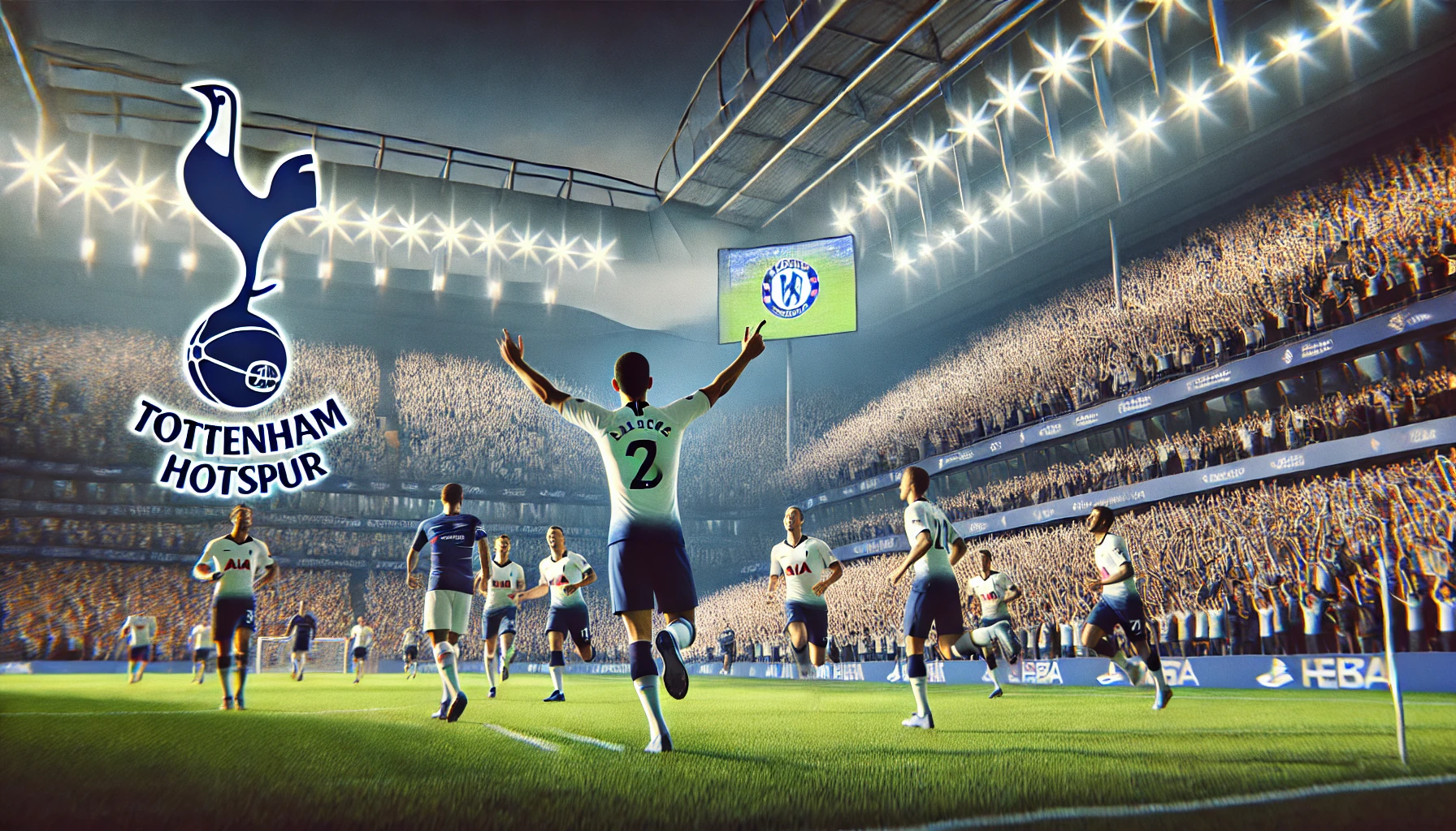 Tottenham Hotspur players celebrating a goal against Chelsea